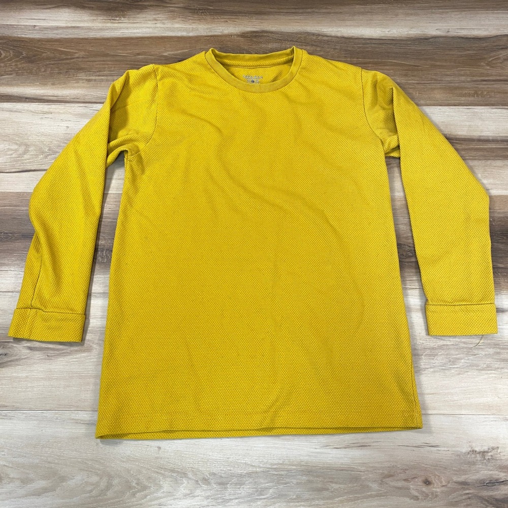 Zara Man 1975 Denim Couture Mustard Yellow Textured Long Sleeve Shirt Mens XL
